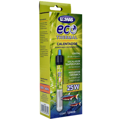 Termostato Calentador para Acuarios Sumergible 25 Watts 