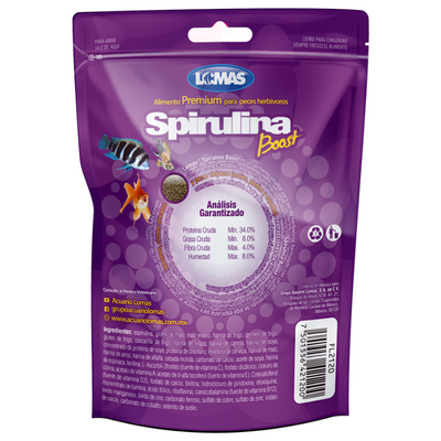 Alimento para Peces Herbivoros Spirulina Boost de 70 Gramos