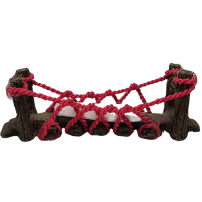Adorno para Pecera de Resina Puente de Madera Amarillo ó rojo