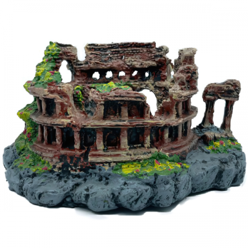 Adorno de Resina para Acuario Coliseo de 12 x 21 x18 Centimetros HG1385
