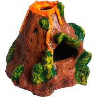 Adorno de Resina Volcan con Vegetacion 17X17X22 CM. 17X17X22 Centimetros